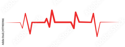 Heartbeat icon. EKG and cardio symbol. Healthy and medical concept. Vector illustration. Heartbeat icon collection. Set of red cardiology pulse iconsMedical heartbeat symbol collection.