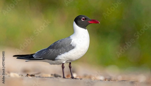 Laughing Gull Standing on Ground Symbolizing Coastal Wildlife and Editorial Styling for Ornithological Studies