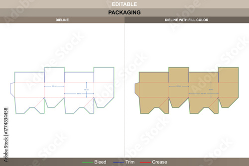 Center special slotted top crash lock dieline shaped through balanced vector setup refining printing result packaging build defined die line fold creates strong central lock point