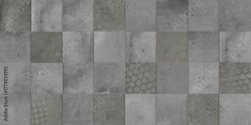 Wallpaper Mural gray tone stone mosaic background Torontodigital.ca