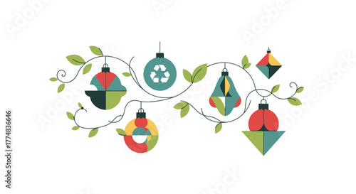 Eco-Friendly Christmas Ornaments and Green Holiday Decorations for Sustainable Festive Season and Zero Waste Celebration Projects