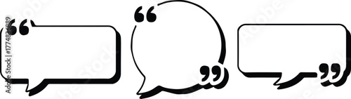 quote speech bubbles with quotation marks orange gradient vector layout