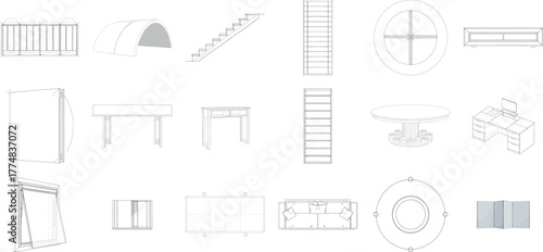 Collection of architectural drawings and blueprints