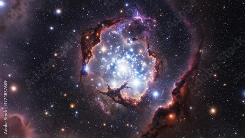 Wallpaper Mural Cosmic nebula with star clusters and vibrant colors in deep space for backgrounds and design Torontodigital.ca