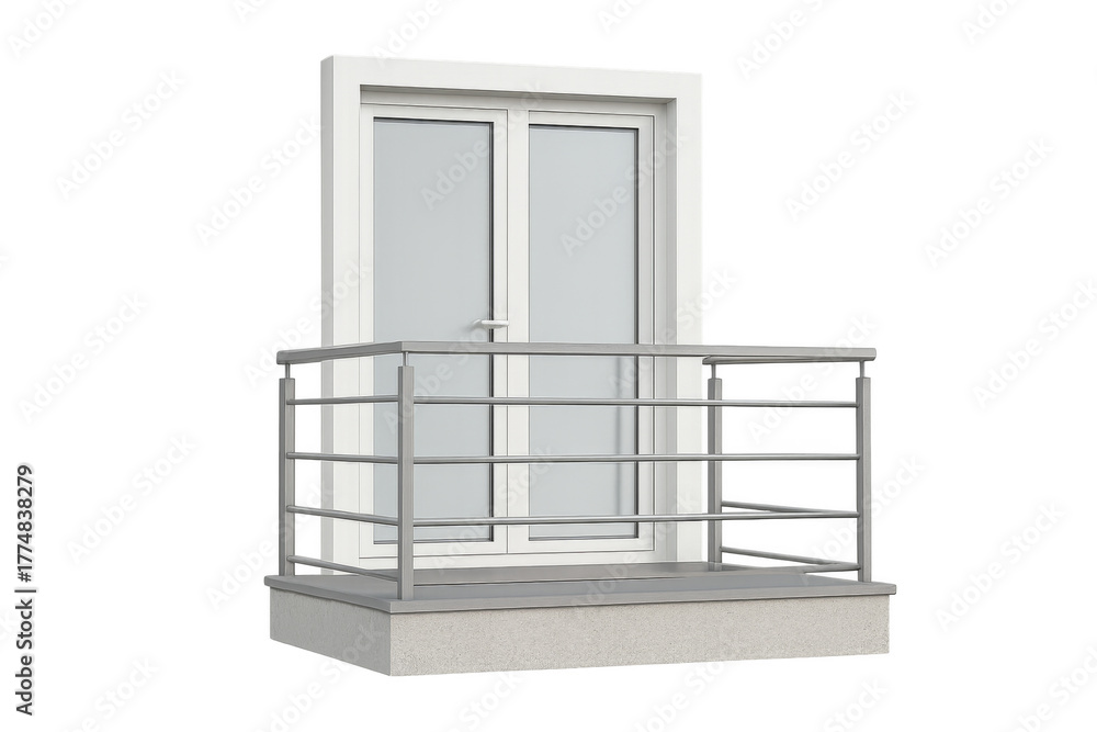 Obraz premium Modern balcony and window with transparent background
