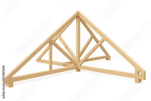 New timber roof frame for house construction