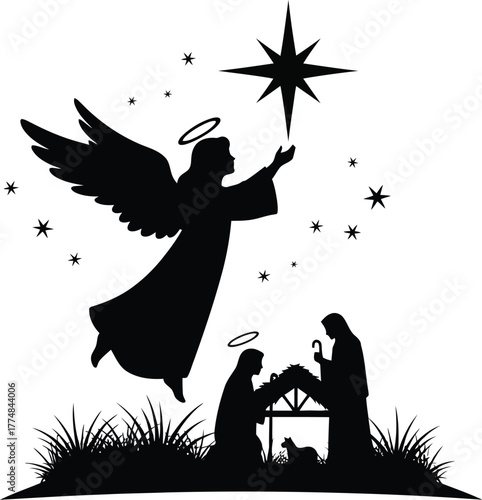 silhouette, family, decorating, christmas, tree, ornament, light, holiday, cheer, tradition, father, mother, child, son, daughter, togetherness, happiness, joy, celebration, winter, season, december, 