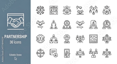 Creative Outline Icons for Helping Hands and Support Design