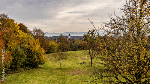Autumn Meadow with Distant Castle