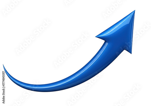 Wallpaper Mural A glossy blue upward curving arrow isolated on transparent background Torontodigital.ca
