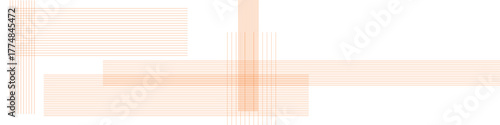 Warm abstract orange linear pattern background, minimalist transparent intersecting shapes creating soft harmony and modern geometric aesthetic design