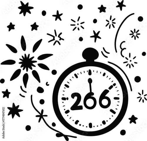 Alarm clock wall illustration concept for a business deadline at midnight