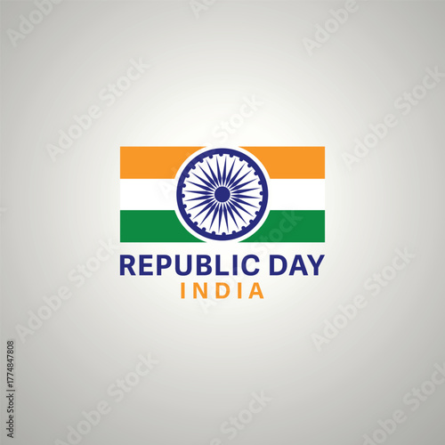 Indian Republic Day Flag with Ashoka Chakra Emblem