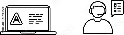 Black and White Medical Icon Grid Featuring Stethoscope, Syringe, Heartbeat, Telehealth, Cross Symbols, and Healthcare Devices  Minimalist Line Art for Health and Wellness Themes