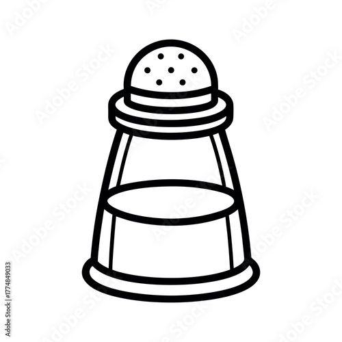 Salt Shaker Outline Line Art Vector Illustration