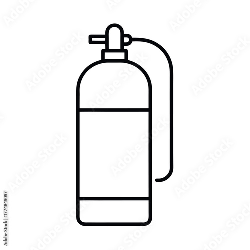 Scuba Tank Outline Vector Illustration | Diving Equipment Line Art