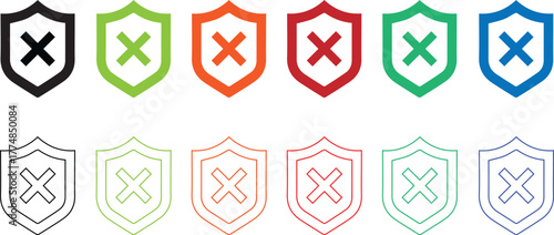 Shield With Check Mark icon. Expose the caller. Protection. Security Approved Chalk Icon Approval Board Illustration. Check Mark logo vector