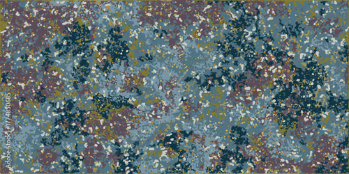 Digital Camouflage Background Texture in Blue Gray and Brown Tones