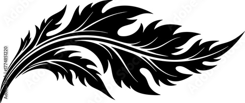 Foto Elegant black floral flourish design element adds sophisticated decorative flair