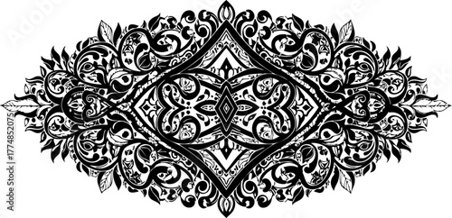 Elegant ornamental flourish design with intricate floral and leaf motifs, perfect for decorative accents and sophisticated branding projects.