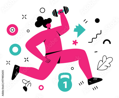 Fitness Goal Achievement Minimalist Vector Illustration