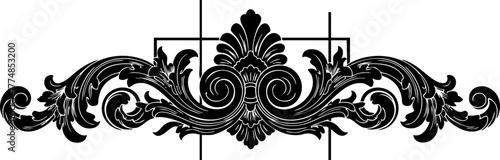 Elegant flourish element for design projects, a classic scrollwork accent that adds a touch of refinement to any creative work, vintage charm and timeless appeal