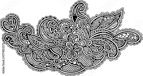 Stunning decorative floral flourish with intricate details, perfect for adding an elegant touch to designs and craft projects with a timeless style