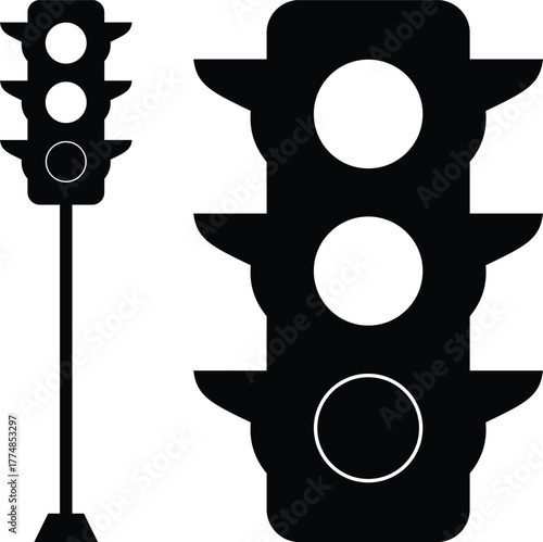 traffic lights on a white background