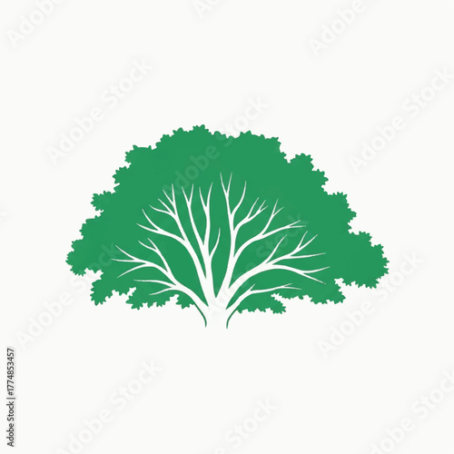 Green Tree Icon A Simple Nature Logo for Ecology and Environmental Concepts