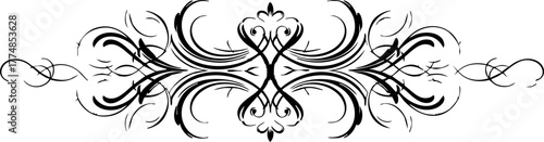 Elegant vintage flourish design element for decorative borders and invitations adding a touch of classic sophistication and timeless beauty