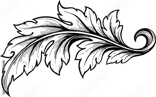 Elegant vintage flourish design element adds sophisticated detail to invitations, stationery, and decorative projects with timeless charm.