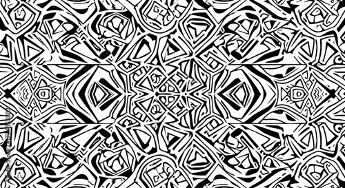 Intricate abstract black and white geometric pattern captivating modern design for dynamic backgrounds and artistic projects