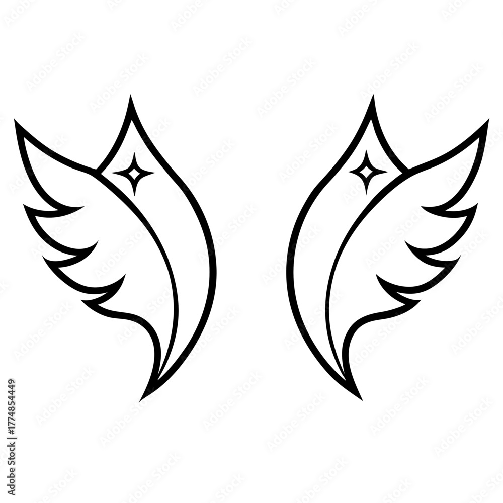 Obraz premium Two stylized wings design