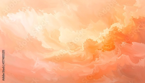 Abstract Watercolor Texture Background with Warm Orange and Yellow Hues.