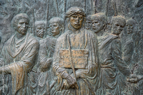 Fotografie Station I of the Way of the Cross: Jesus is condemned to death