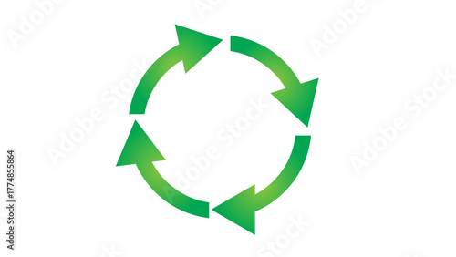 Four green arrows form a cyclical loop, implying processes, renewal, and sustainability.