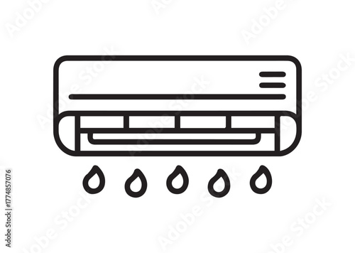 Air conditioner Line art Vector design