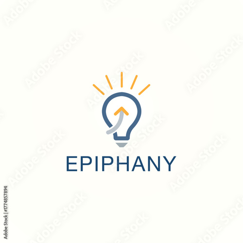 Epiphany Idea Light Bulb Logo with Upward Arrow