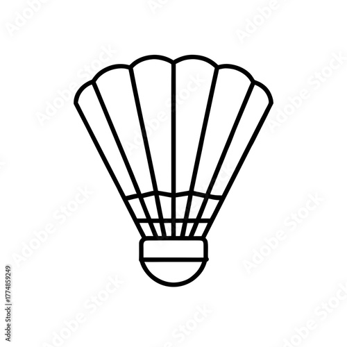Outline drawing of a badminton birdie silhouette