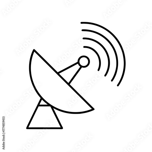 Simple outline of a satellite antenna icon silhouette