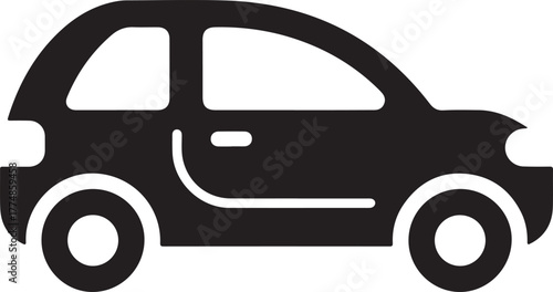 Minimalist black car icon with clean lines perfect for automotive branding and design projects