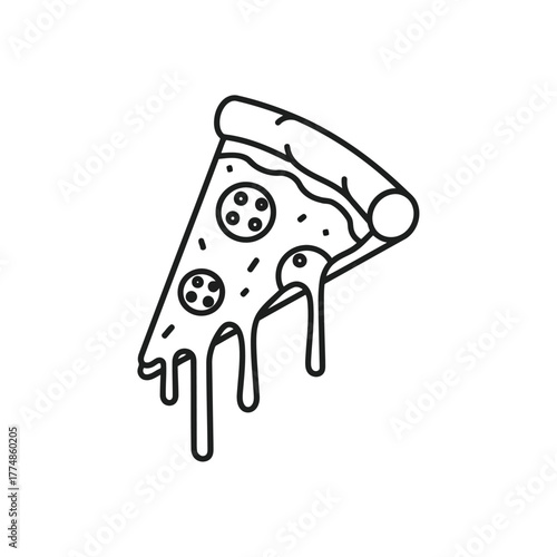 Slice of pizza with melted cheese and pepperoni