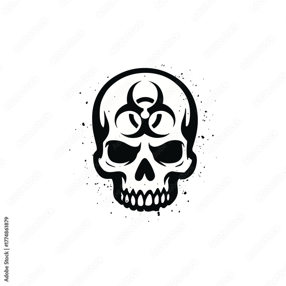 Fototapeta premium Occult skull icon logo flat vector design