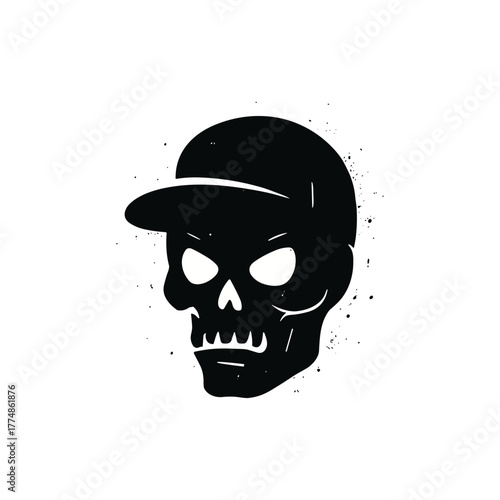 Urban skull icon logo flat vector design