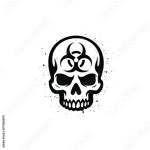 Occult skull icon logo flat vector design