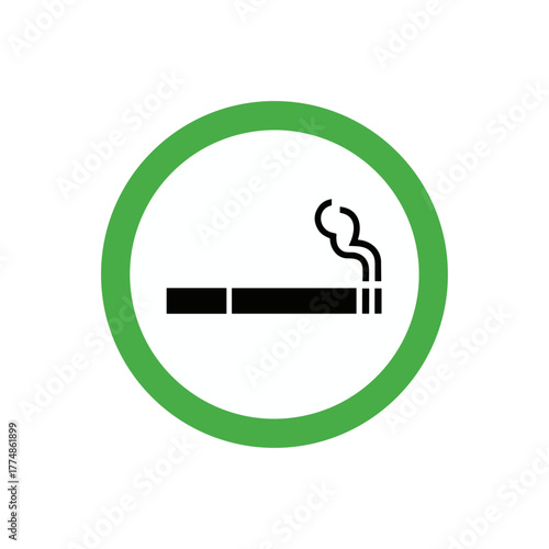 Smoking zone icon logo flat vector design