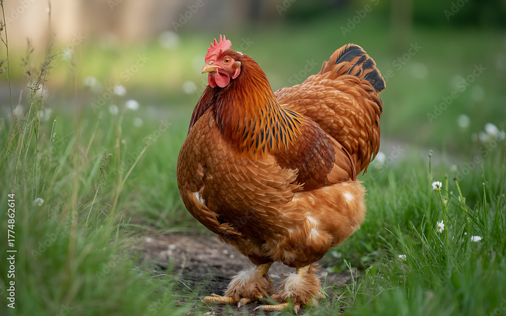 Fototapeta premium Rooster in the grass 