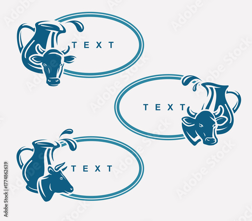 Milk label and icon set. Collection icons milk. Vector
