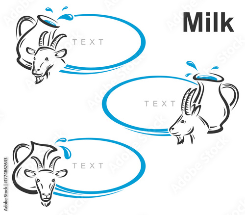 Milk label and icon set. Collection icons milk. Vector