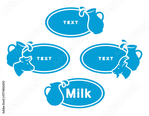Milk label and icon set. Collection icons milk. Vector